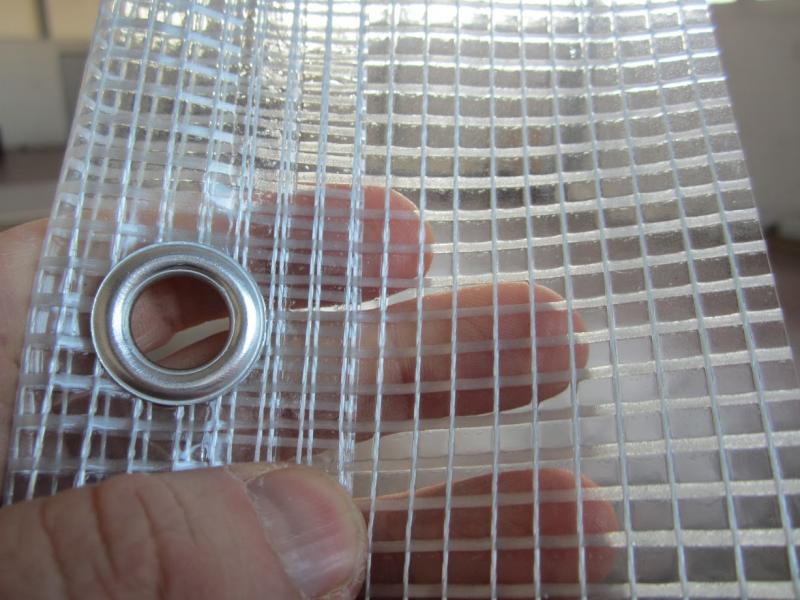 Telo pvc trasparente con occhielli ogni 25cm spessore 0,80mm