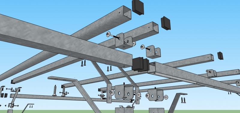 Particolare centrale Kit struttura 2 moduli